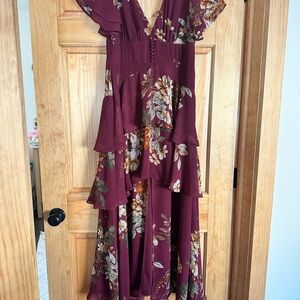 Floral Burgundy Maxi Dress